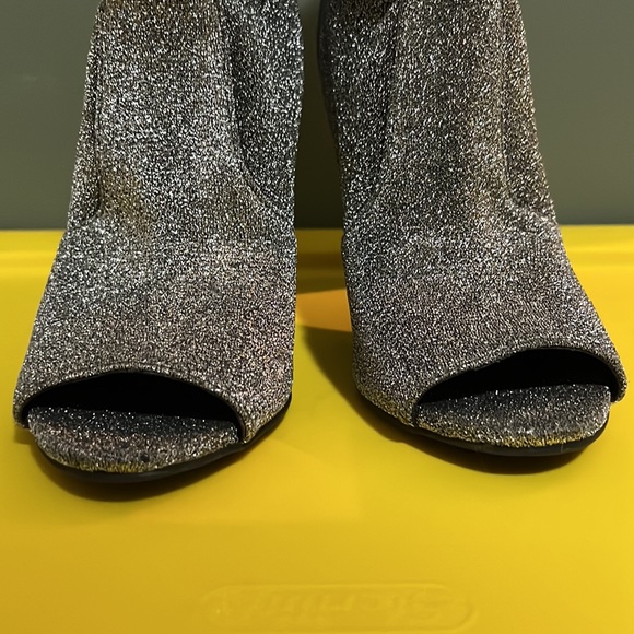 GUESS | Sparkle Sock Boot in Carbon (Black) with Silver Sparkle - Picture 7 of 16